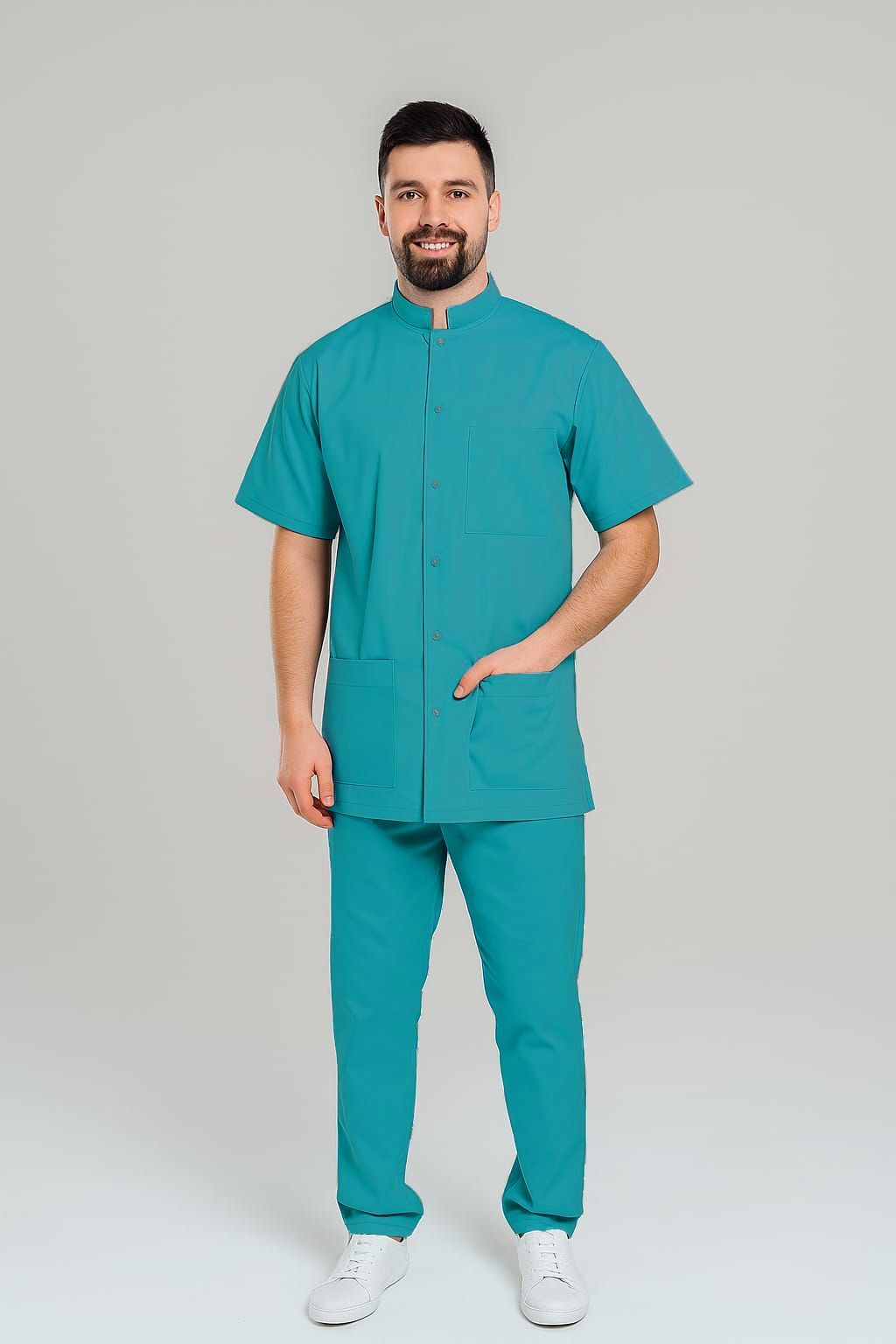 compleu-barbatesc-maneca-scurta-turqoise