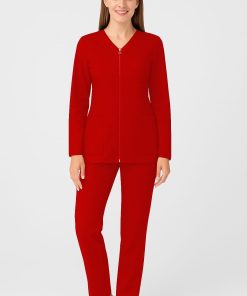 Compleu Medical de Dama cu Fermoar si Maneca Lunga